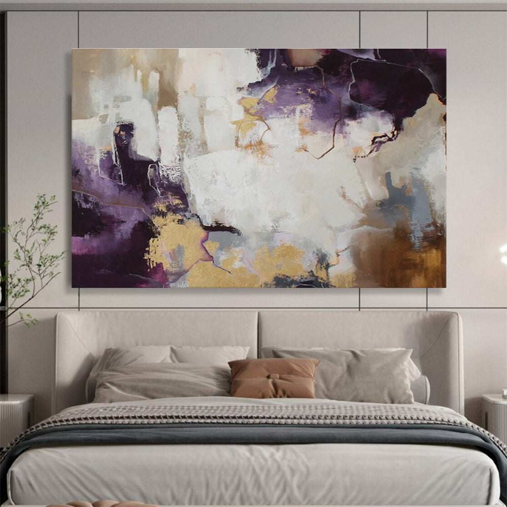 gold purple wall art